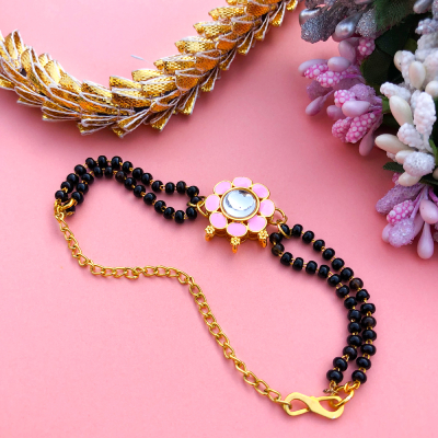 Precious Kundan Beads Designer Rakhi Bracelet For Bhabhi | Buy Online Lumba  or Bhabhi Rakhi