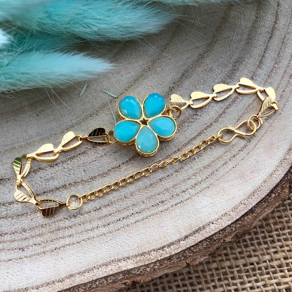 gorgeous flower design chain bracelet Rakhi for Bhabhi, sister | Buy Online  Bracelet Rakhi