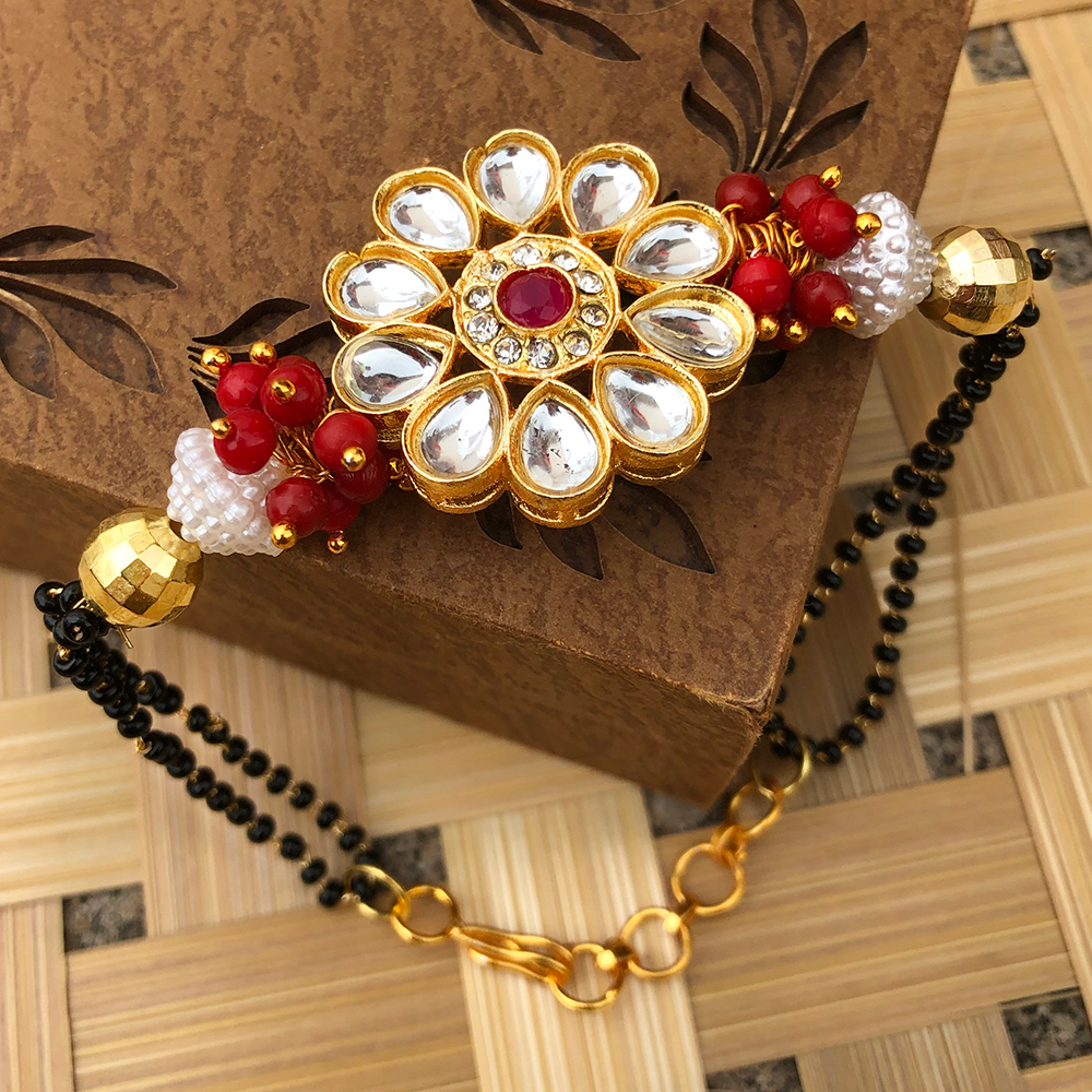 Pack of 6 Simple Rudraksha and Green/Yellow/Red Beading – Rakhi Thread/Rakhi  Bracelet/Bhaiya Series (Red) : Amazon.co.uk: Fashion