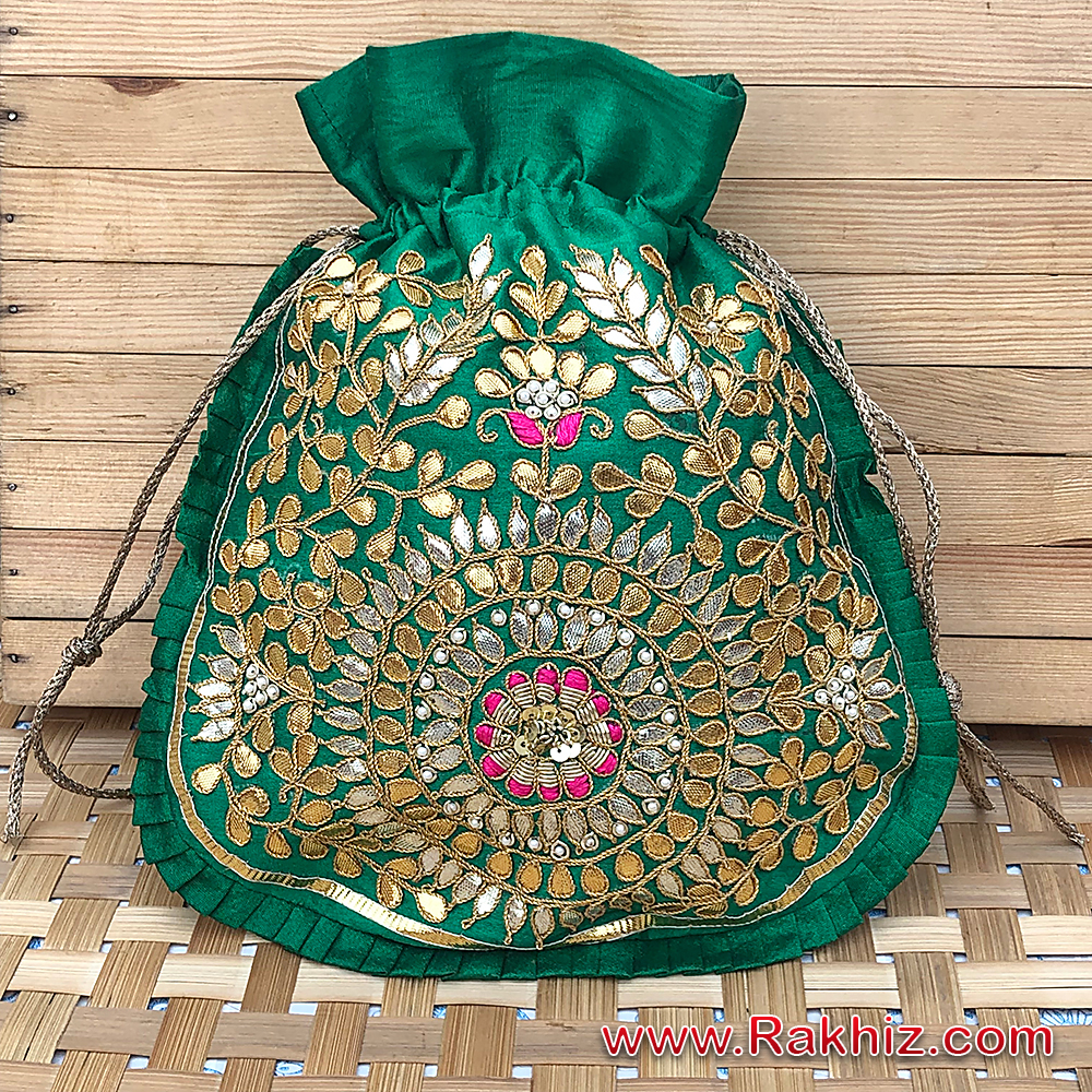 Jaipuri Handicrafted Gota Patti Look Potli Bag | Buy Online Rakhi Gift