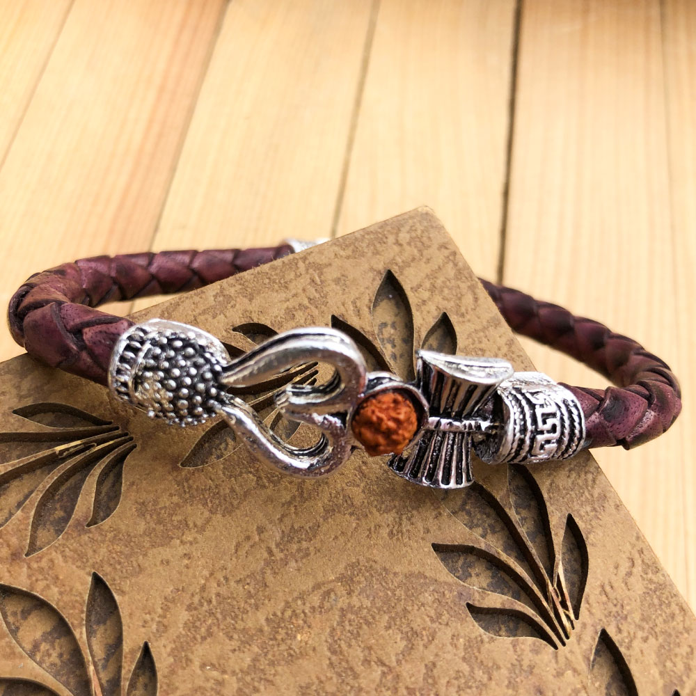 Lord Shiva Wrist Band Spiritual Brass OM Rudraksha Bracelet Kada For Men |  eBay